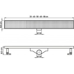 Κανάλι Ντουζiέρας Σιφών Tema 93776 60cm Ανοξείδωτο Χρωμέ με Μόνωση